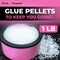 Pink Power Electric Hot Glue Pot for Crafts with 1lb Pellets, Hot Melt Glue Skillet for Crafting - Adjustable Temp 225-400 F 160ml